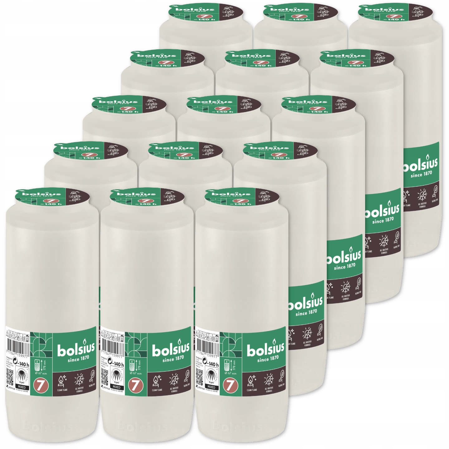 Vložky do sviečok Bolsius RC7 140 h balenie 15 ks.